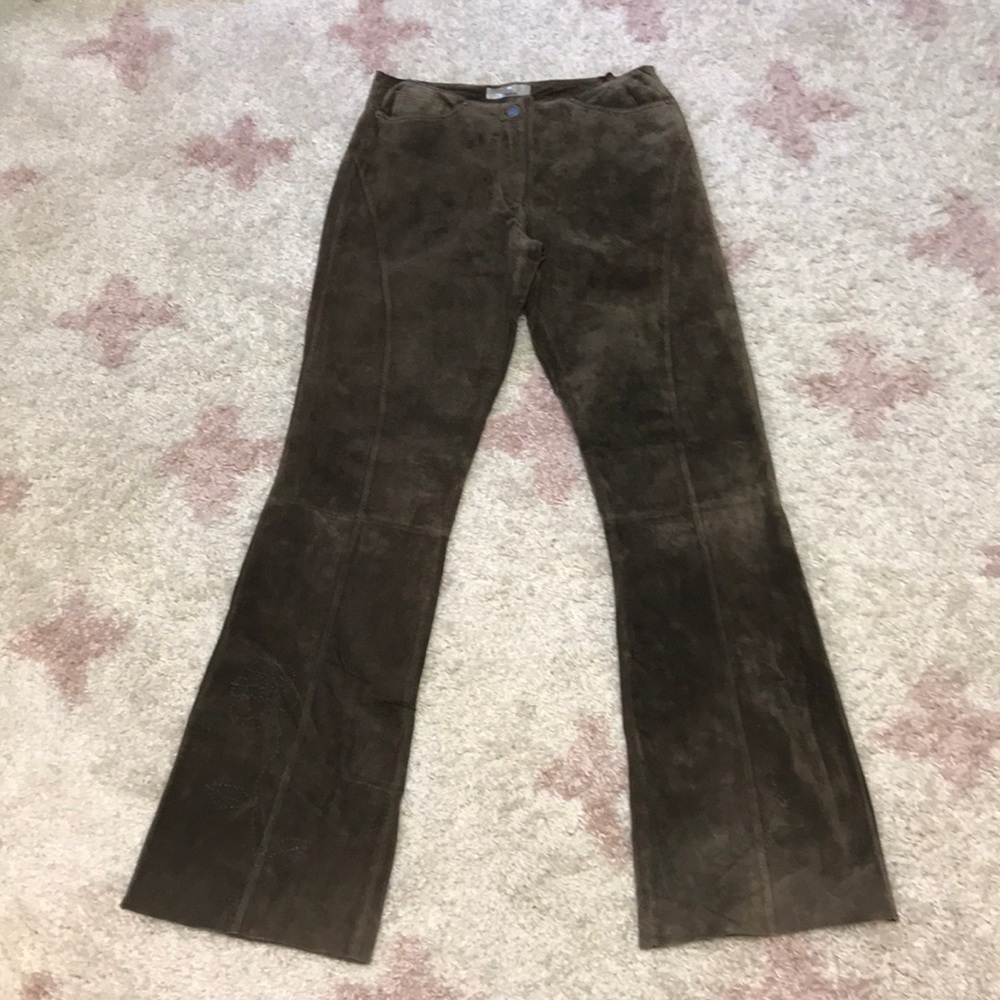 Pork leather bootcut jeans